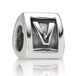 Pandora Sterling Silver Initial V Triangular Letter Charm ALE Retired 790323V